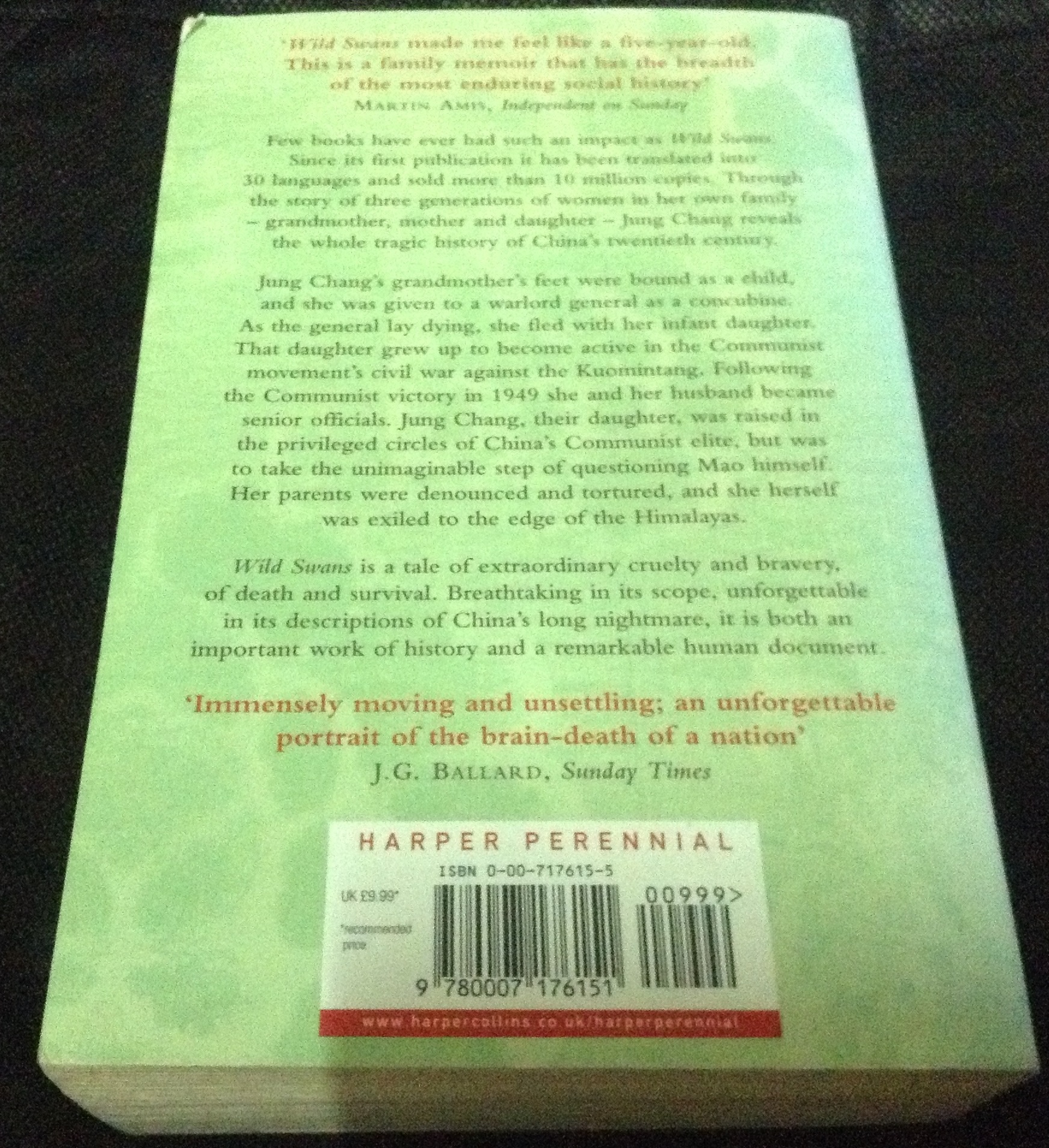 Wild Swans: Three Daughters of China by Jung Chang ราคา 270