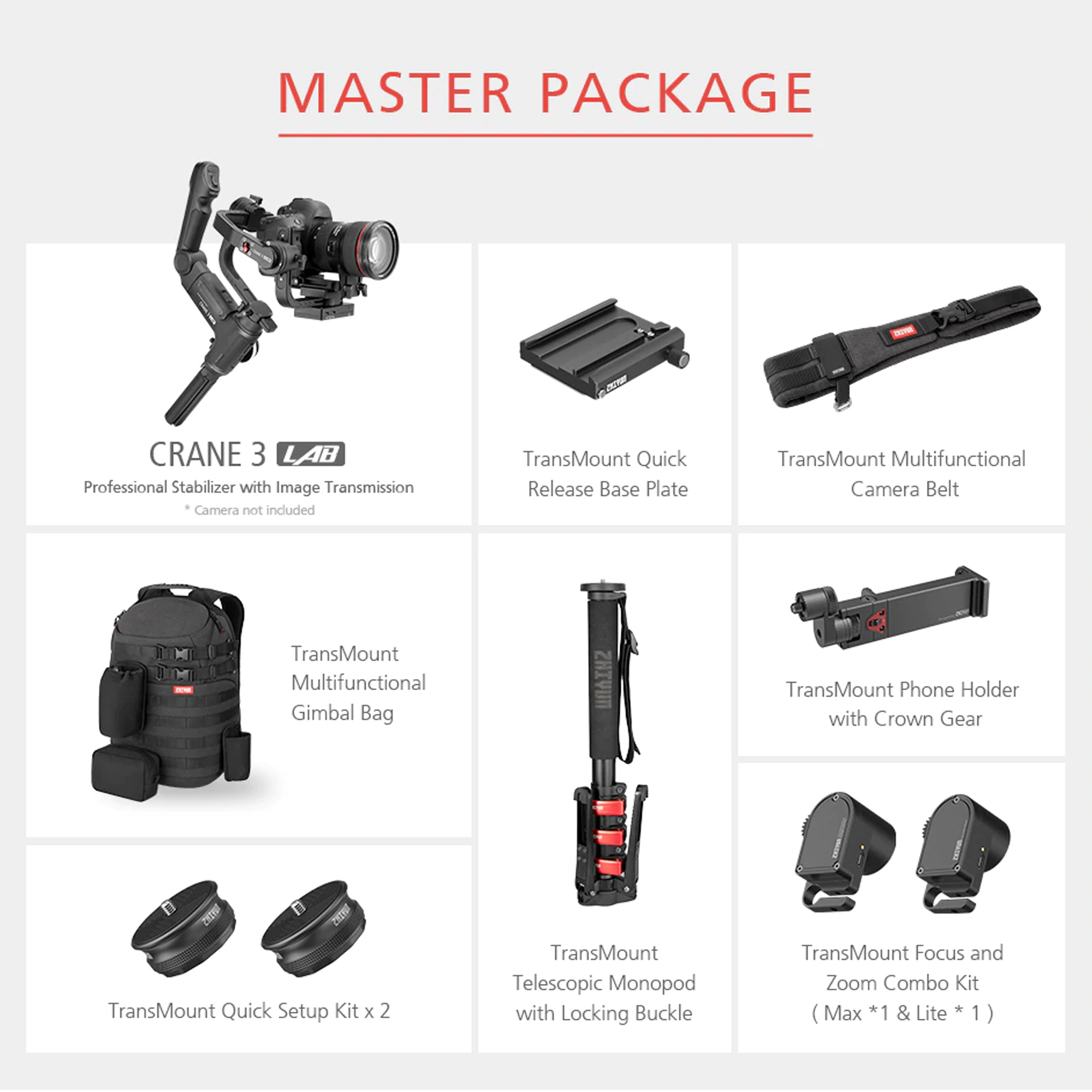 Zhiyun-Tech CRANE 3 LAB Master Package รับประกันศูนย์ไทย 1 ปี