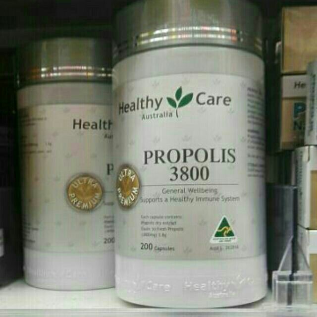 Healthy Care พรอพพอริส 3800 mg เข้มข้นสูงสุด ลดสิว ลดผดผื่น ลดการอักเสบของผิว ลดอาการภูมิแพ้ 200 เม็ด