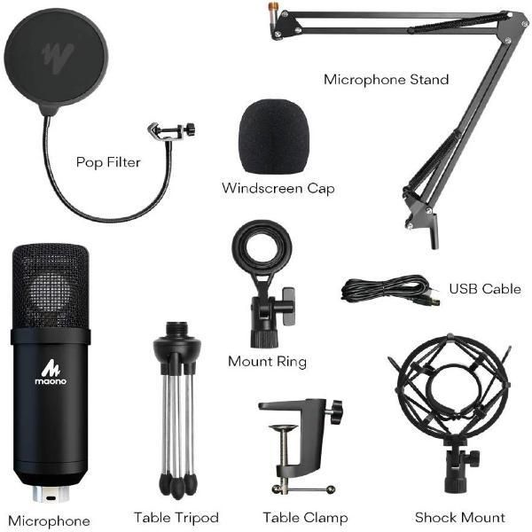 ชุดไมโครโฟน MAONO AU-A425 Large-Diaphragm Condenser Microphone Kit
