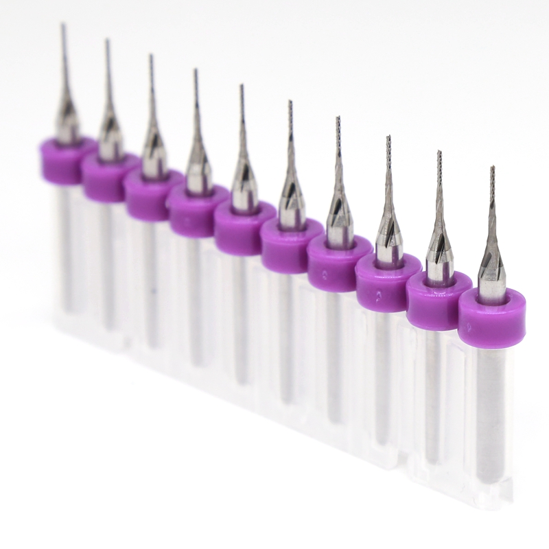 ดอกกัด PCB End Mill 0.6 mm, Cemented Carbide PCB Milling Cutter CNC Tailor Fish Tail End Laser Metal Wood Cutting Machine Engraving Tools