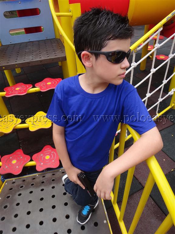 เสื้อยืดเด็ก สีน้ำเงิน คอกลม แขนสั้น Size XL