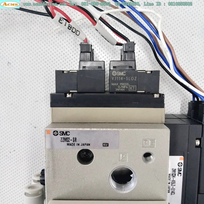 Vacuum Ejector SMC รุ่น ZZM02-SR + ZM103H-K5LZ-E14CL+ZSE1-00-14CN+ VJ114-5L0ZB+ZZM-SA, 24Vdc