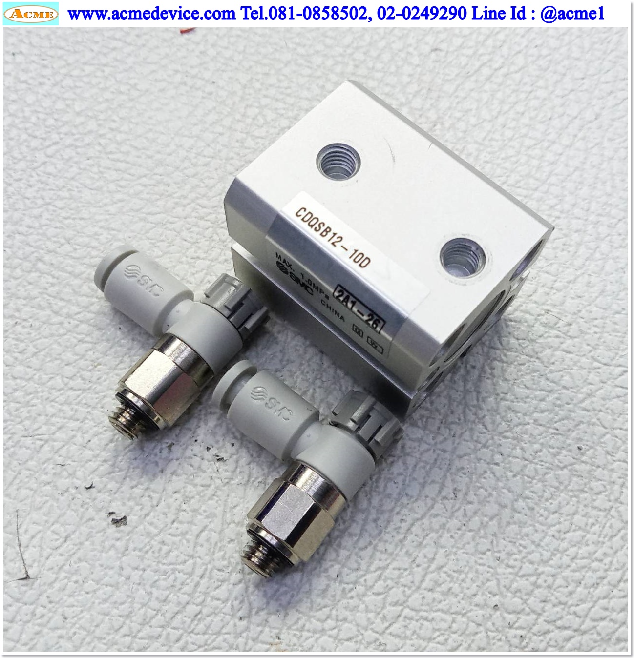 Air Cylinder SMC รุ่น CDQSB12-10D, Bore 12 mm., Stroke 10 mm.
