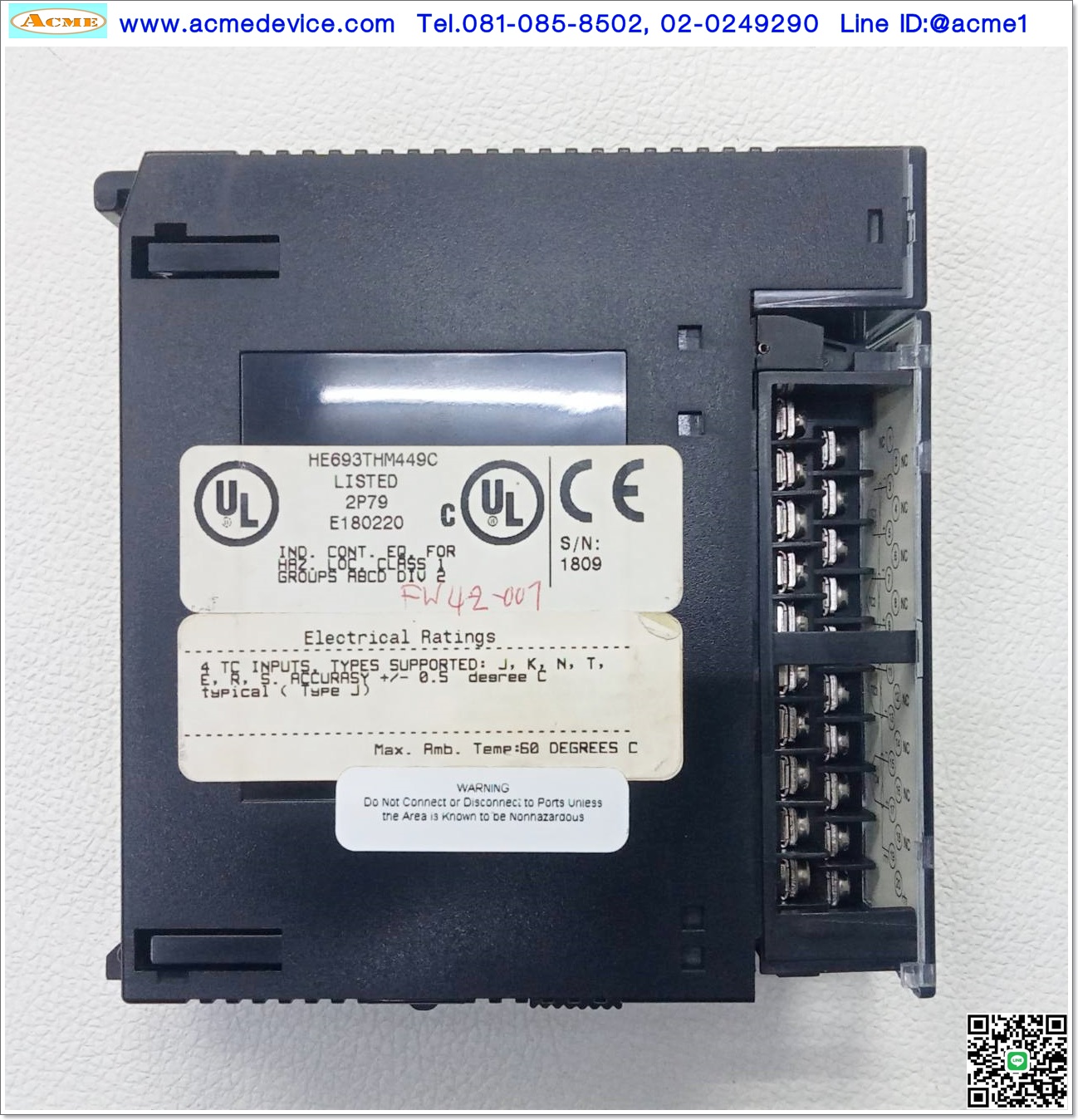 PLC GE FANUC รุ่น HE693THM449C, Thermocouple Input 4TC