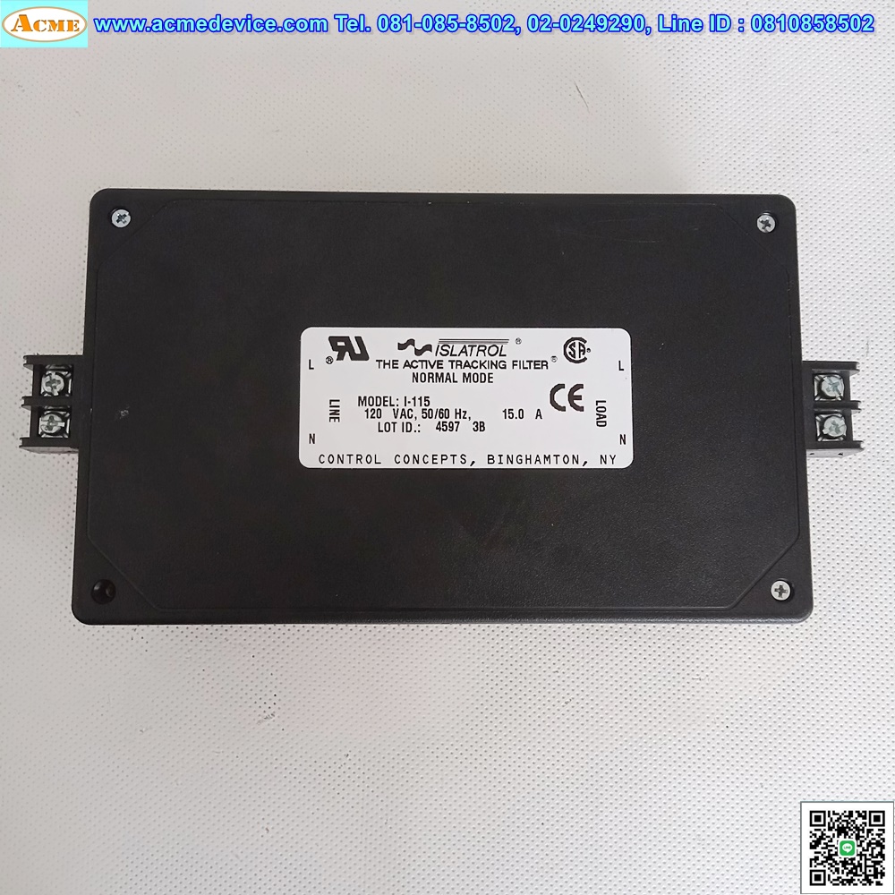 Noise Filter รุ่น I-115, 120V, 2PH, 15A (เจาะยึดด้านข้าง)