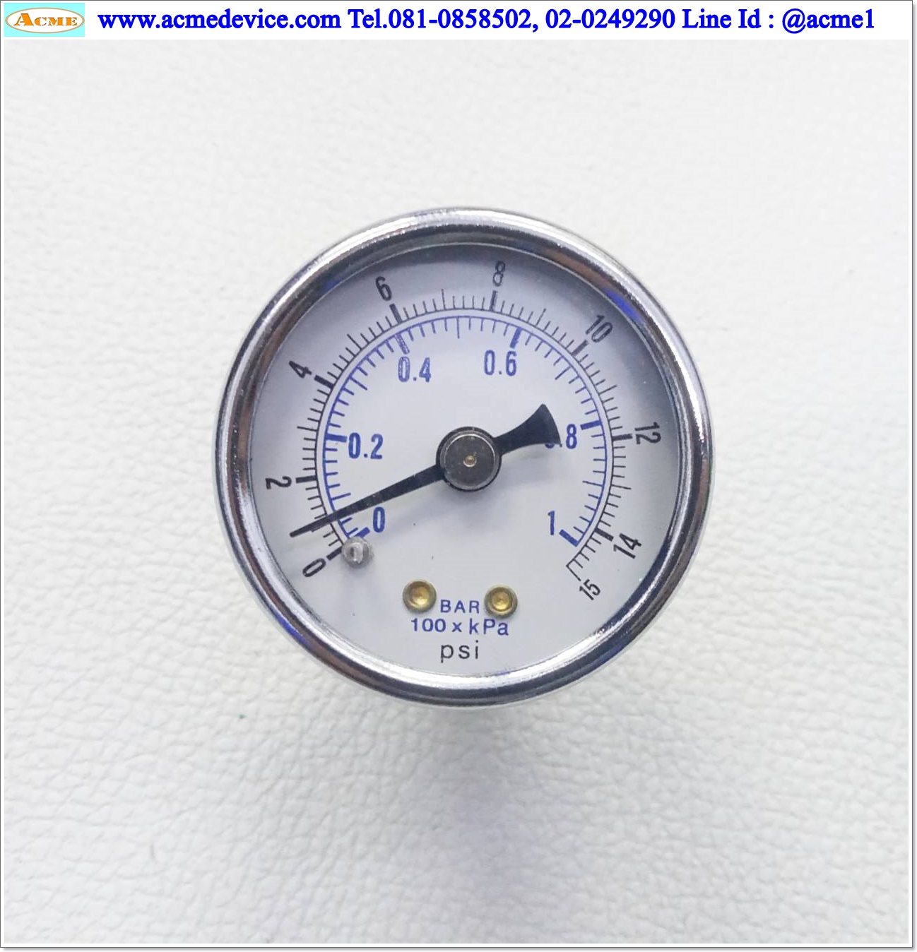 Pressur Gauge Binks รุ่น 59-299, 0-15 psi, 0-1 Bar, 0-100 kPa, 1/8