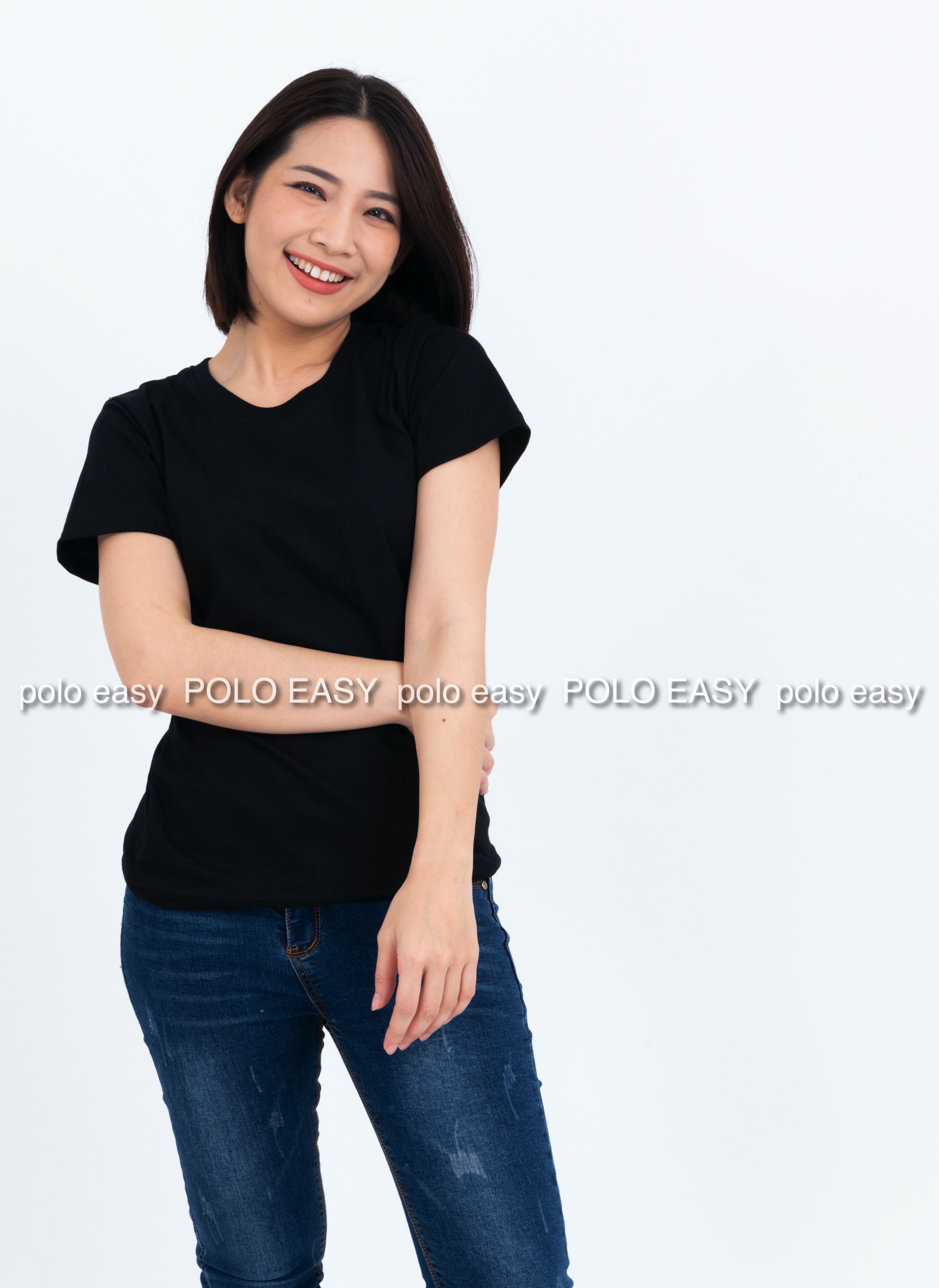 2XL เสื้อยืด สีดำ คอกลม แขนสั้น Size 2XL