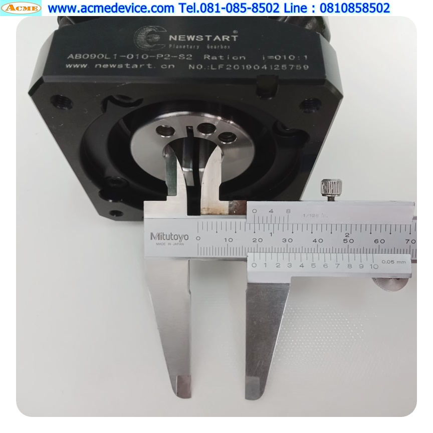 Gear Head Newstart รุ่น AB090L1-010-P2-S2, Ratio 10:1 (เพลาเข้า 19 mm. ออก 22 mm.), for 750w (A)