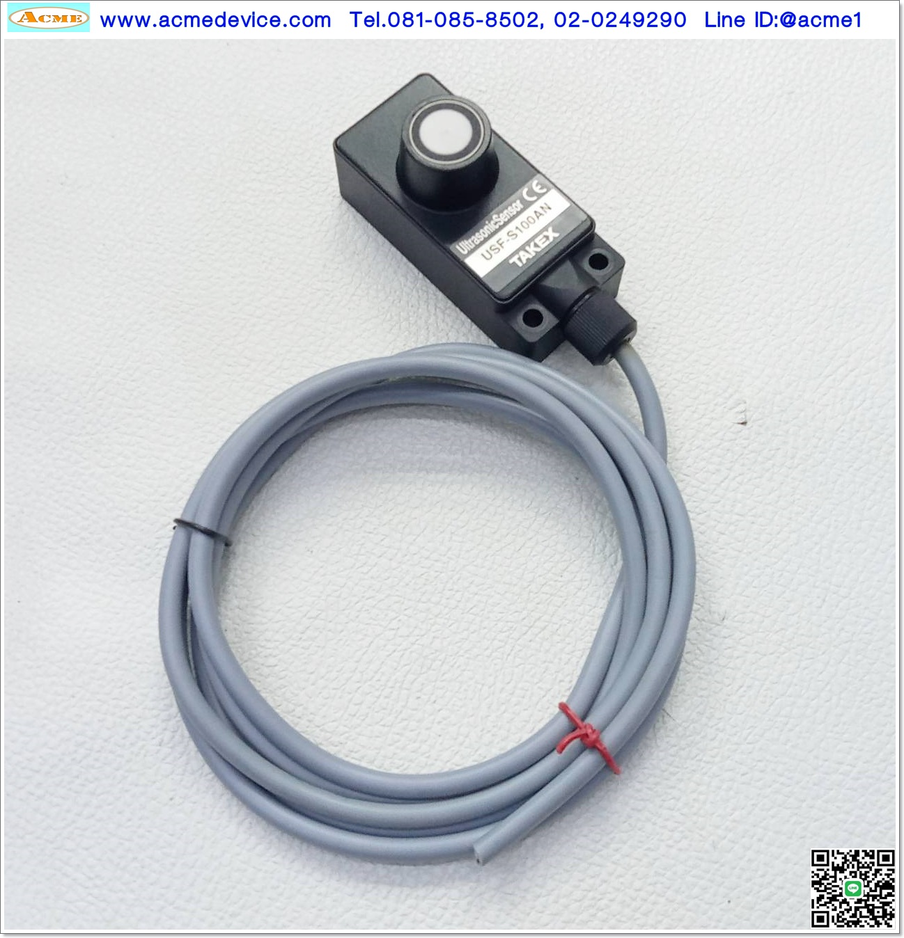 Ultrasonic Takex รุ่น USF-S100AN, Analog PNP, Analog Out Voltage 0-10V & 10-0V, ระยะ 0.1-1M