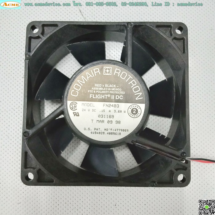 Cooling Fan Comair รุ่น FN24B3, 24Vdc, 3.6w, 3.5 นิ้ว