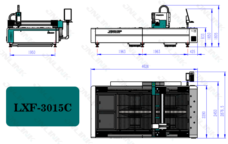 เครื่องตัดเลเซอร์ซีเอ็นซีไฟเบอร์ออฟติกส์ MTFL1530 1000W Fiber Optic CNC Laser cutting