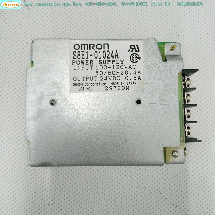 Power Supply Omron รุ่น S8E1-01024A, Output 24Vdc, 0.5A, 10W