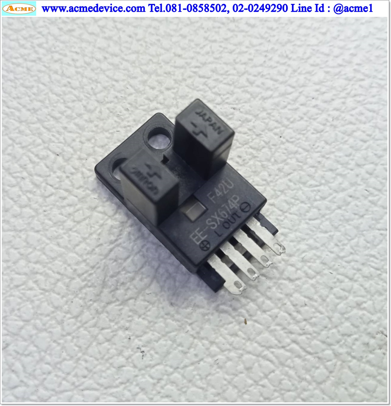 Photoelectric Omron รุ่น EE-SX674P, ระยะ 5 mm., Drak-ON/Light-ON, PNP