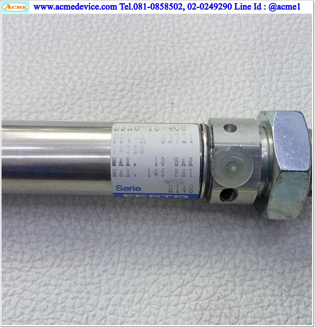 Air Cylinder Festo รุ่น DSNU-16-400-PPV-A, Bore 16 mm., Stroke 400 mm.