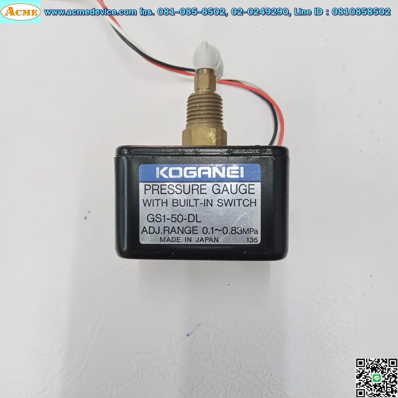 Pressure Gauge Koganei รุ่น GS1-50-DL, 0.1 to 0.83MPa