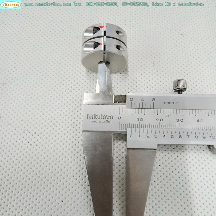 Coupling ขนาด ID 6/6mm, OD 25mm, L 16mm, Rigid Shaft Coupling