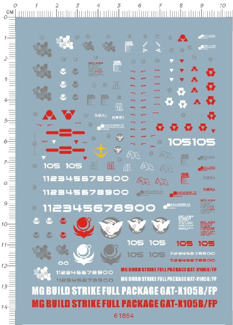 MG BUILD STRIKE GUNDAM FULL PACKAGE WATER DECAL 