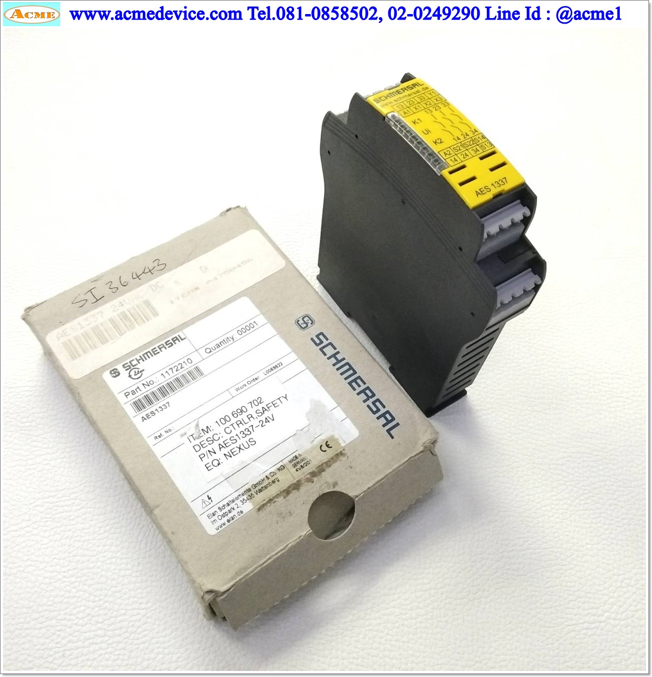 Safety Relay Schmersal รุ่น AES 1337-24V, 24AC/DC, 3 contact (ไม่มีเทอร์มินอล)