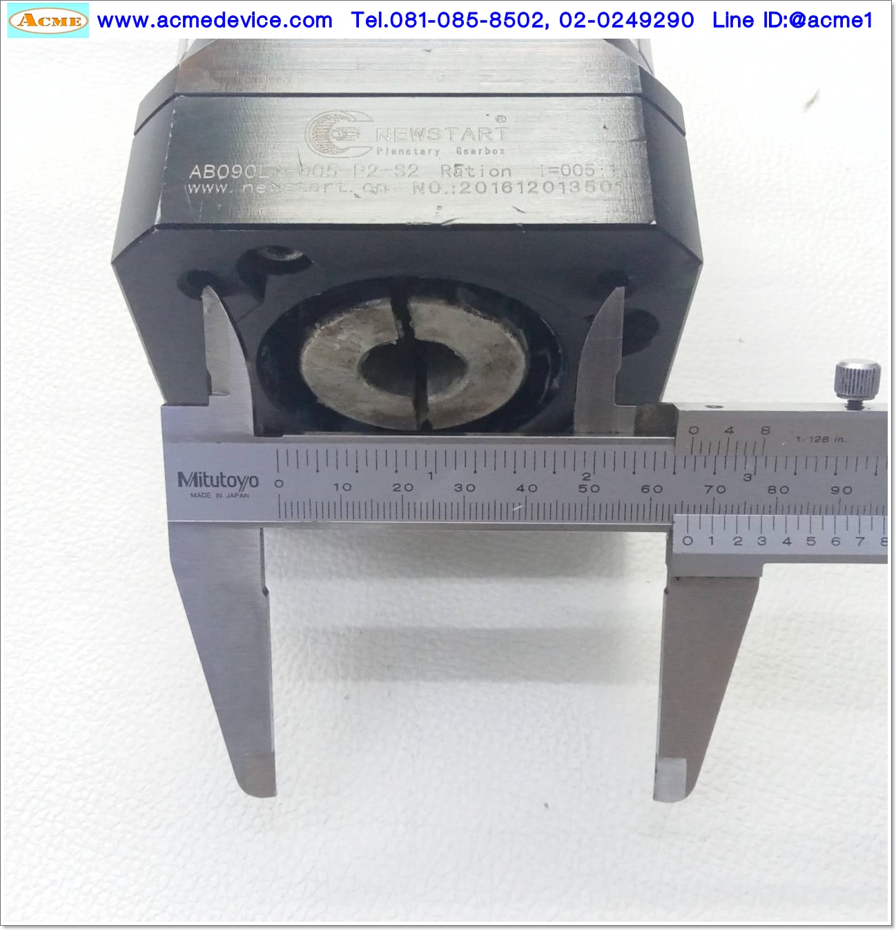 Gear Head Newstart รุ่น AB090L1-005-P2-S2, Ratio 5:1 (เพลาเข้า 19 mm. ออก 22 mm.) for 750w ( B )