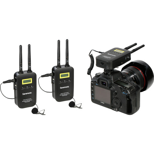 Saramonic VmicLink5 RX+TX+TX Camera-Mount Digital Wireless Microphone System with Two Transmitters and Lavalier Mics (5.8 GHz) รับประกันศูนย์ไทย 1 ปี