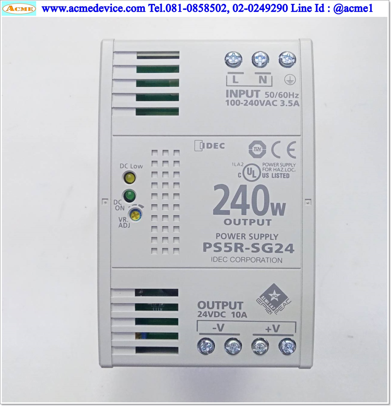 Power Supply Idec รุ่น PS5R-SG24, Output 24V, 10A, 240W