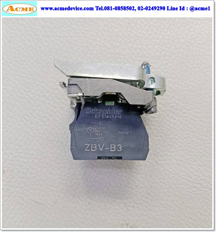 Pushbutton Switch Schneider รุ่น XB4-BW33B1, 1NO, 24V