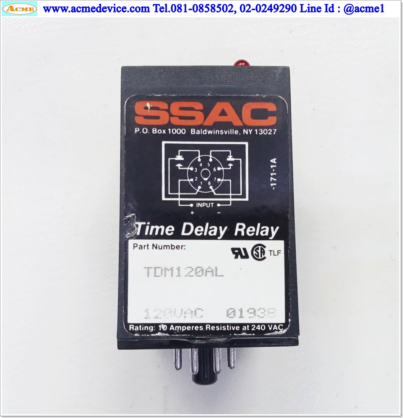 Timer SSAC รุ่น TDM120AL, 1-1023 Sec, 120VAC, 8 PIN