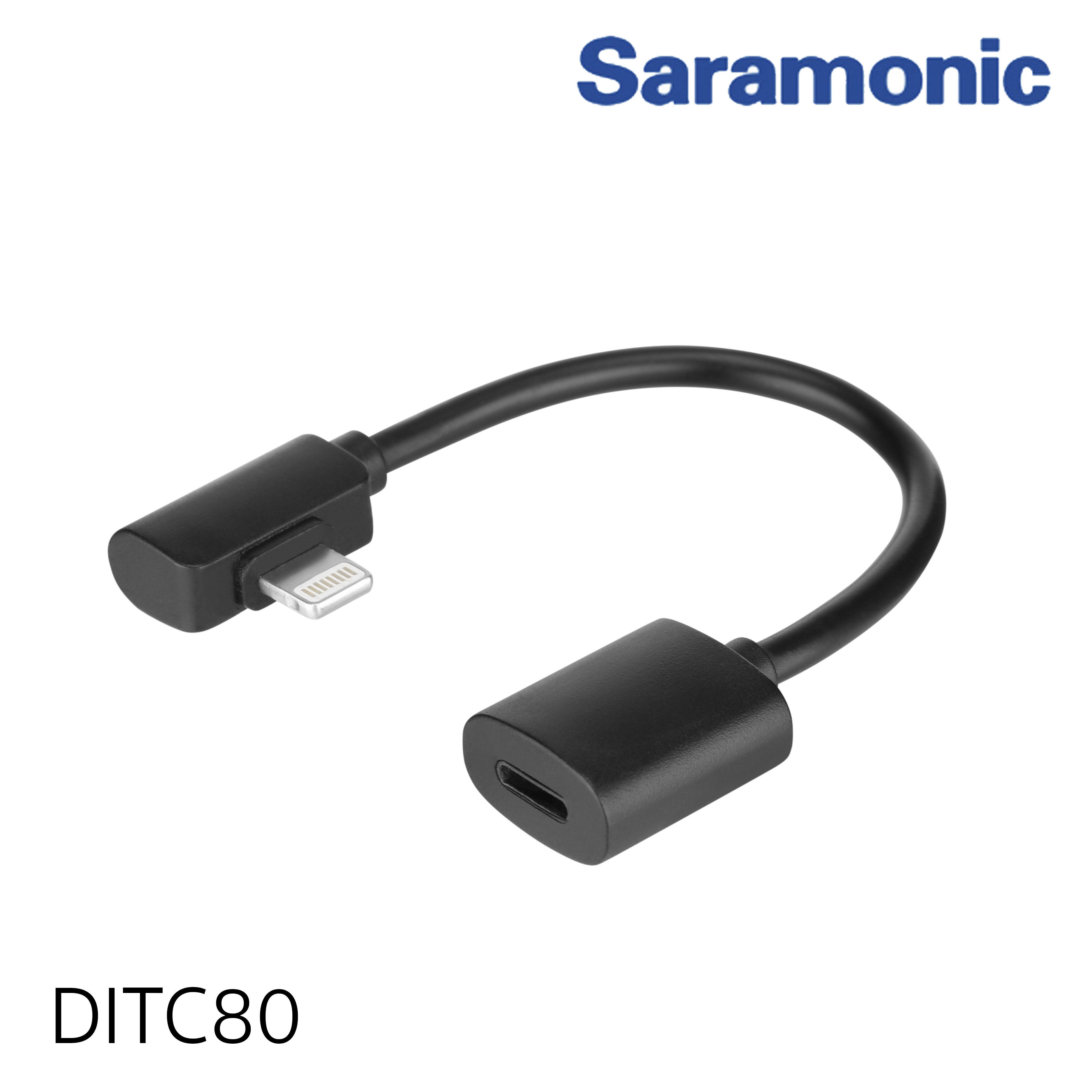 Saramonic DITC80 Lightning Female Microphone Adapter Cable to Lightning Male with 90 degree for iPhone, iPad รับประกันศูนย์ไทย 1 ปี