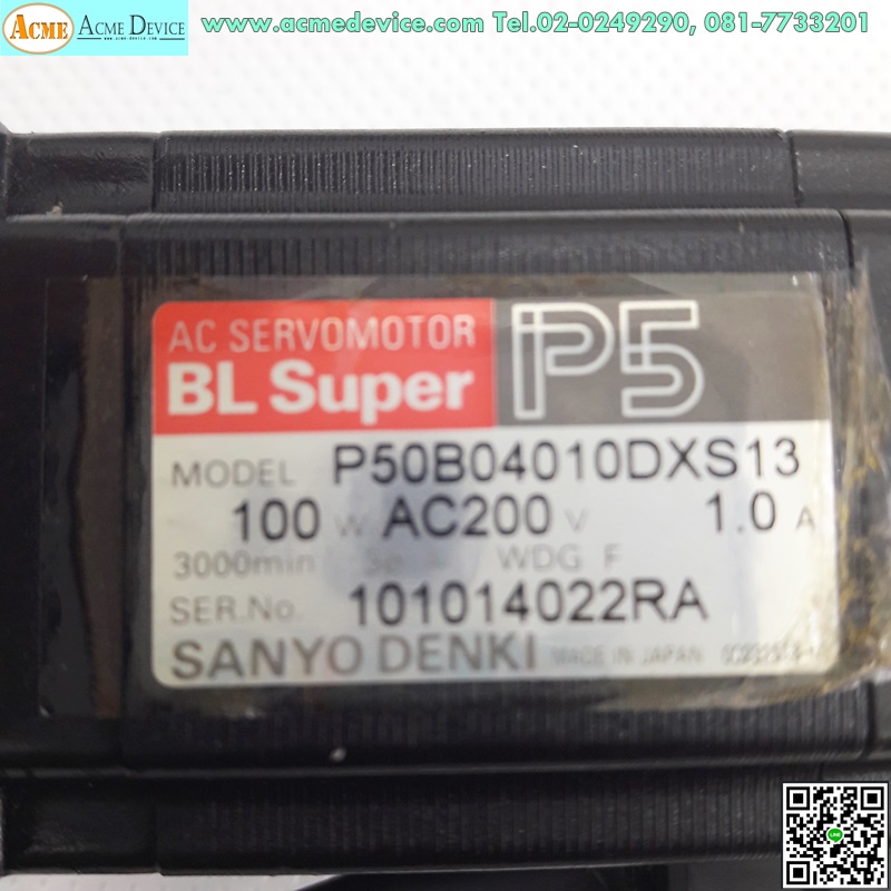 Servo Motor Sanyo Denki รุ่น P50B04010DXS13, 100W (มือสอง)