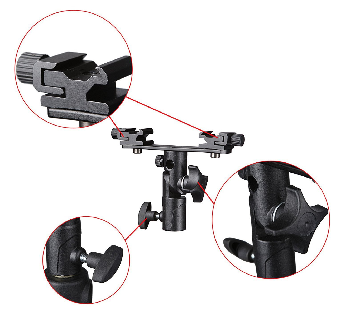 Flash Holder 2 mount (หัวจับแฟลช 2 หัว พร้อมที่เสียบร่ม แข็งแรงทนทาน) ราคาถูก