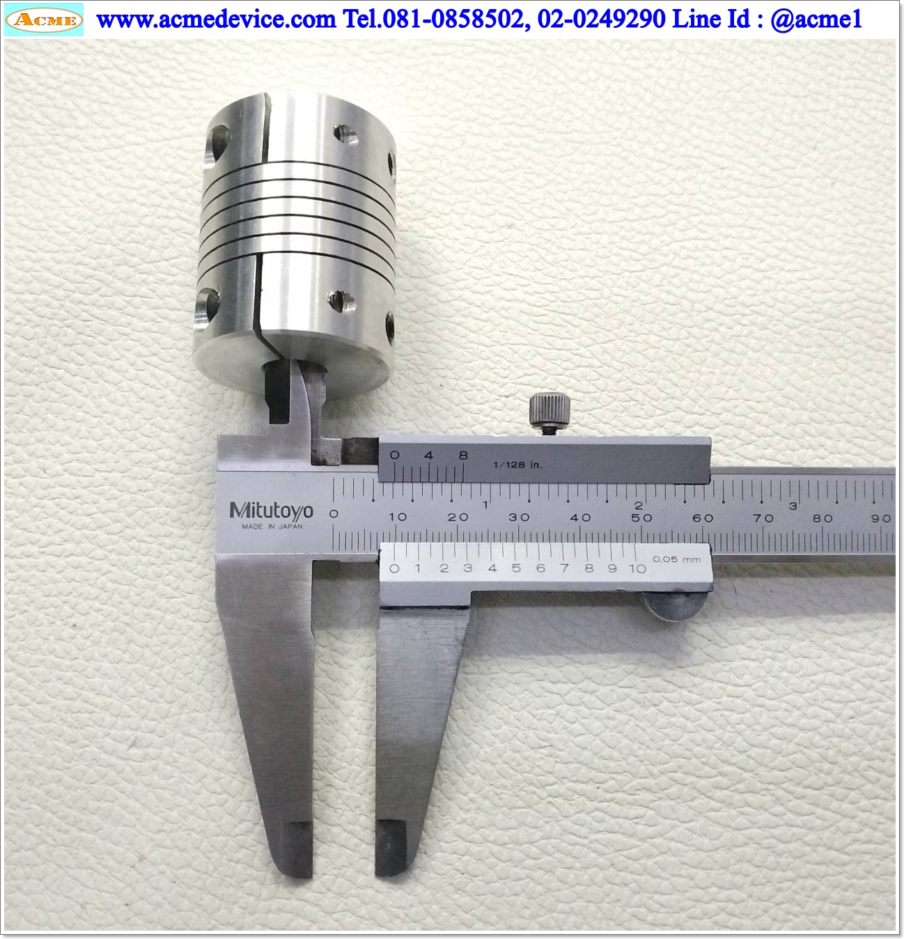 Coupling Aluminum ขนาด ID 6/10 mm, OD 25mm, L 30mm