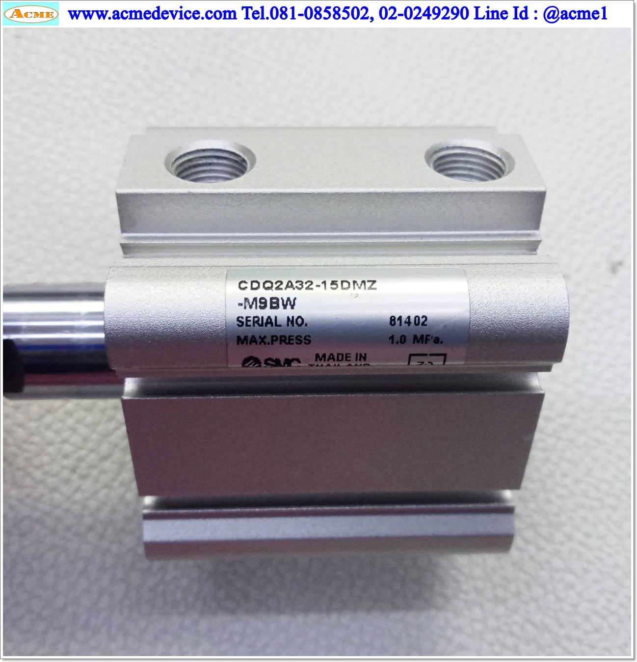 Air Cylinder SMC รุ่น CDQ2A32-15DMZ-M9BW, Bore 32 mm., Stroke 15 mm.