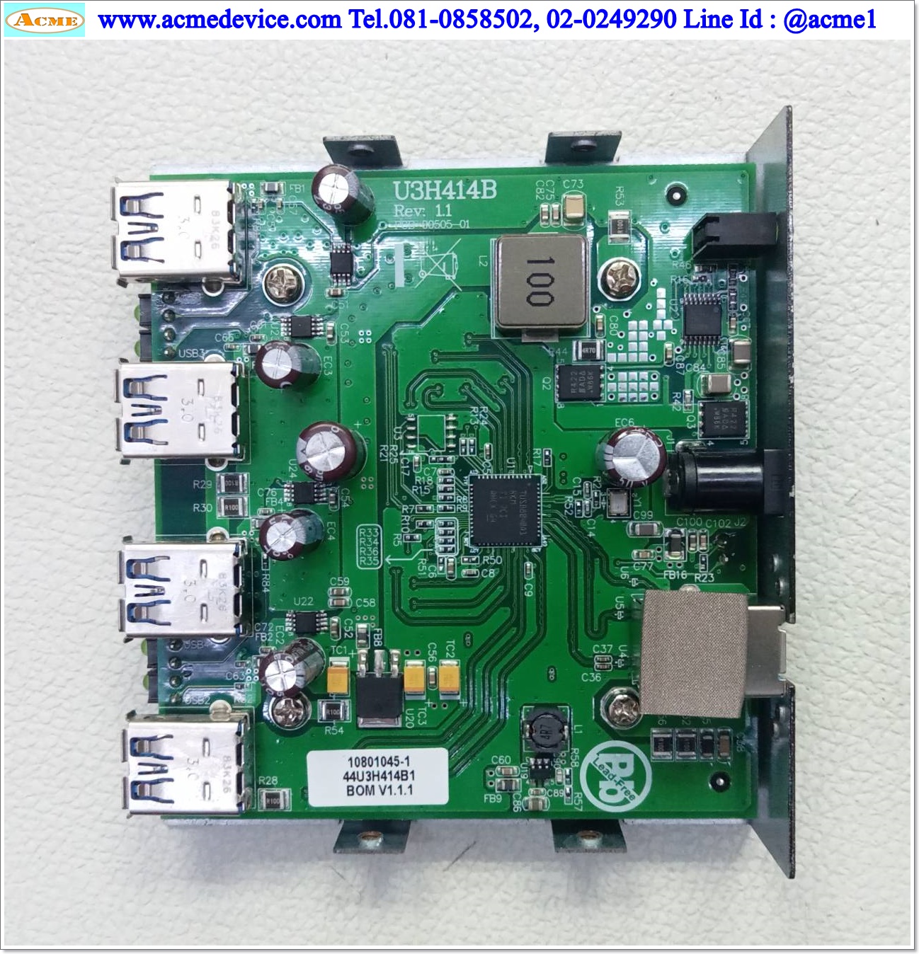 Hub USB 3.0 รุ่น U3H414B, 12-24Vdc, 4 Port