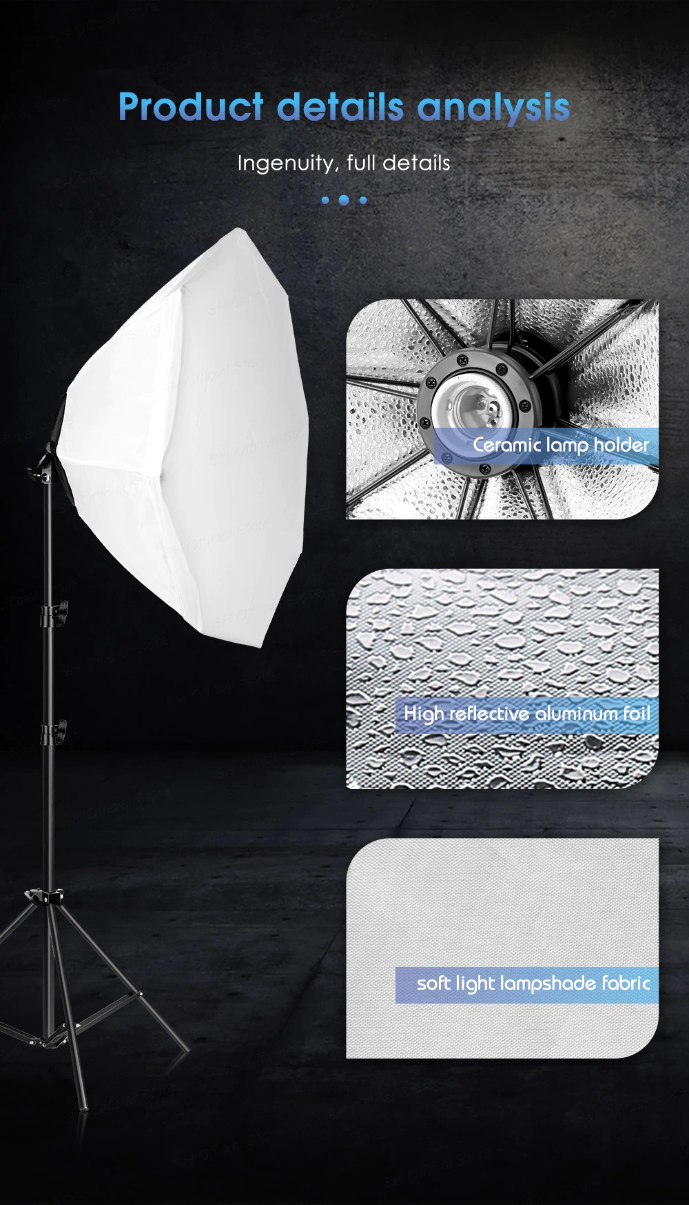 OCTA SOFTBOX E27 ชุดซอฟบ็อกไฟสตูดิถ่ายภาพแบบ 8 เหลี่ยม