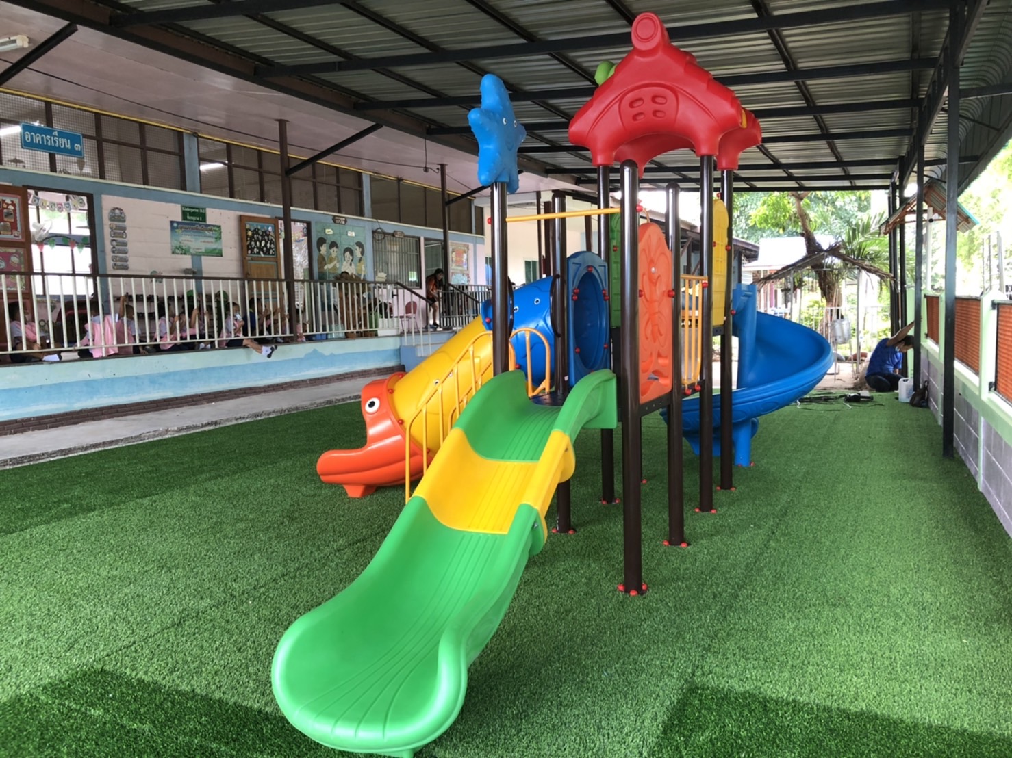 เครื่องเล่นสนาม ชุด ปลาดาวสไลเดอร์ท่อ เครื่องเล่นเสริมพัฒนาการ
