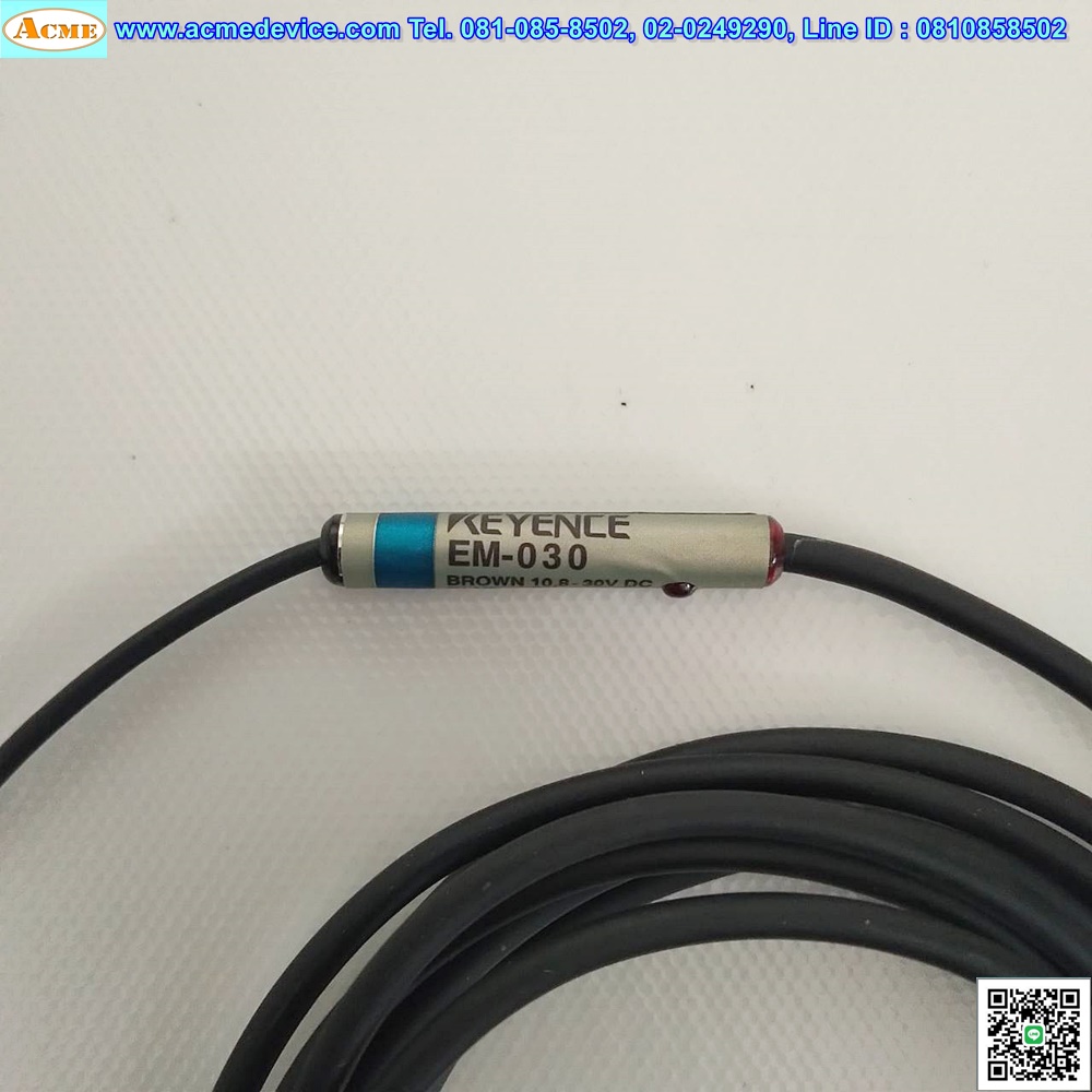 Proximity Keyence รุ่น EM-030, M3, ระยะ 0.6mm, NO, NPN, Inductive