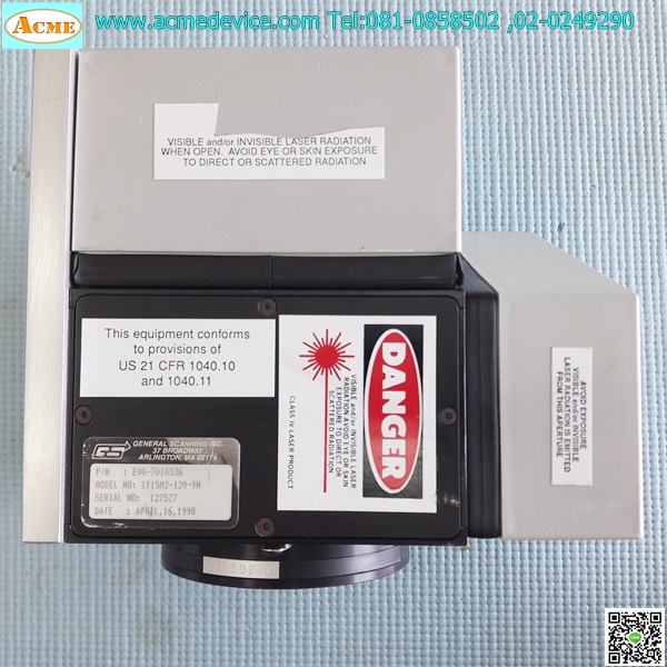 Laser Scan Head HS-15, XY15M2-120-YH + Laser Fiber FL10-3911-005, 10W + Laser Control 180-75034 + Supply IHCC15-3, 12VDC, 3.4A