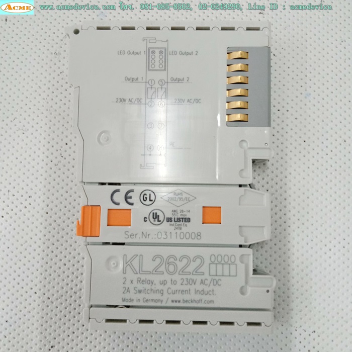 PLC Beckhoff รุ่น KL2622, 8 x Analog Input