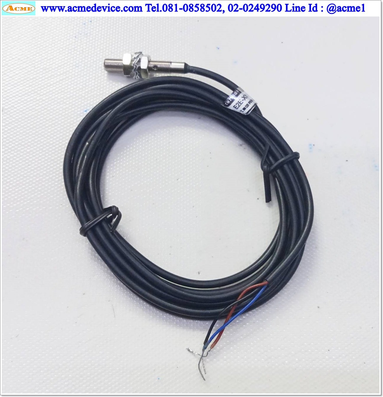 Proximity รุ่น E2E-X1C1, M5, ระยะ 1mm, 3Wire, NO, NPN, Shielded, Inductive