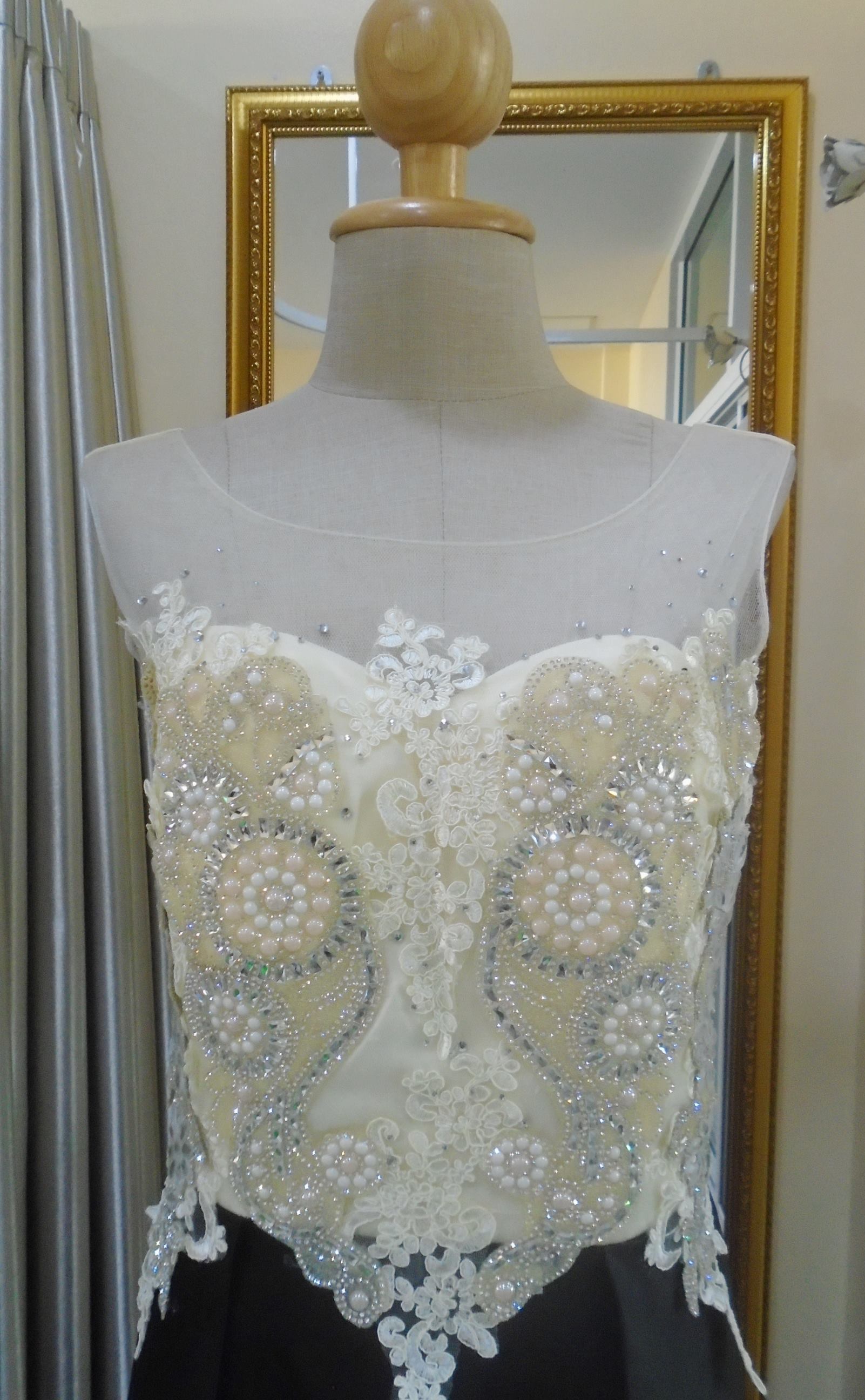 (PRE-LOVED) ราตรียาวสีดำ+ครีมอกปักลูกไม้(ฟรีไซส์)