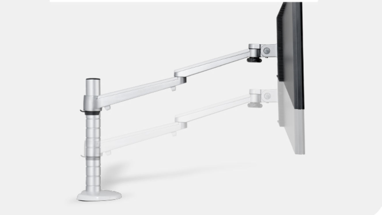 ขาตั้งจอคอมพิวเตอร์สำหรับ 2 จอ วัสดุอลูมิเนียม แข็งแรง ราคาถูก