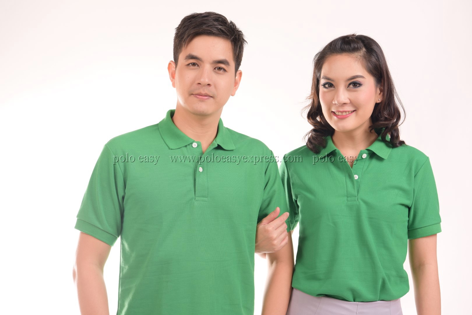 เสื้อโปโล สีเขียวใบไม้ TK Premium แขนสั้น ทรงตรง Size 2XL