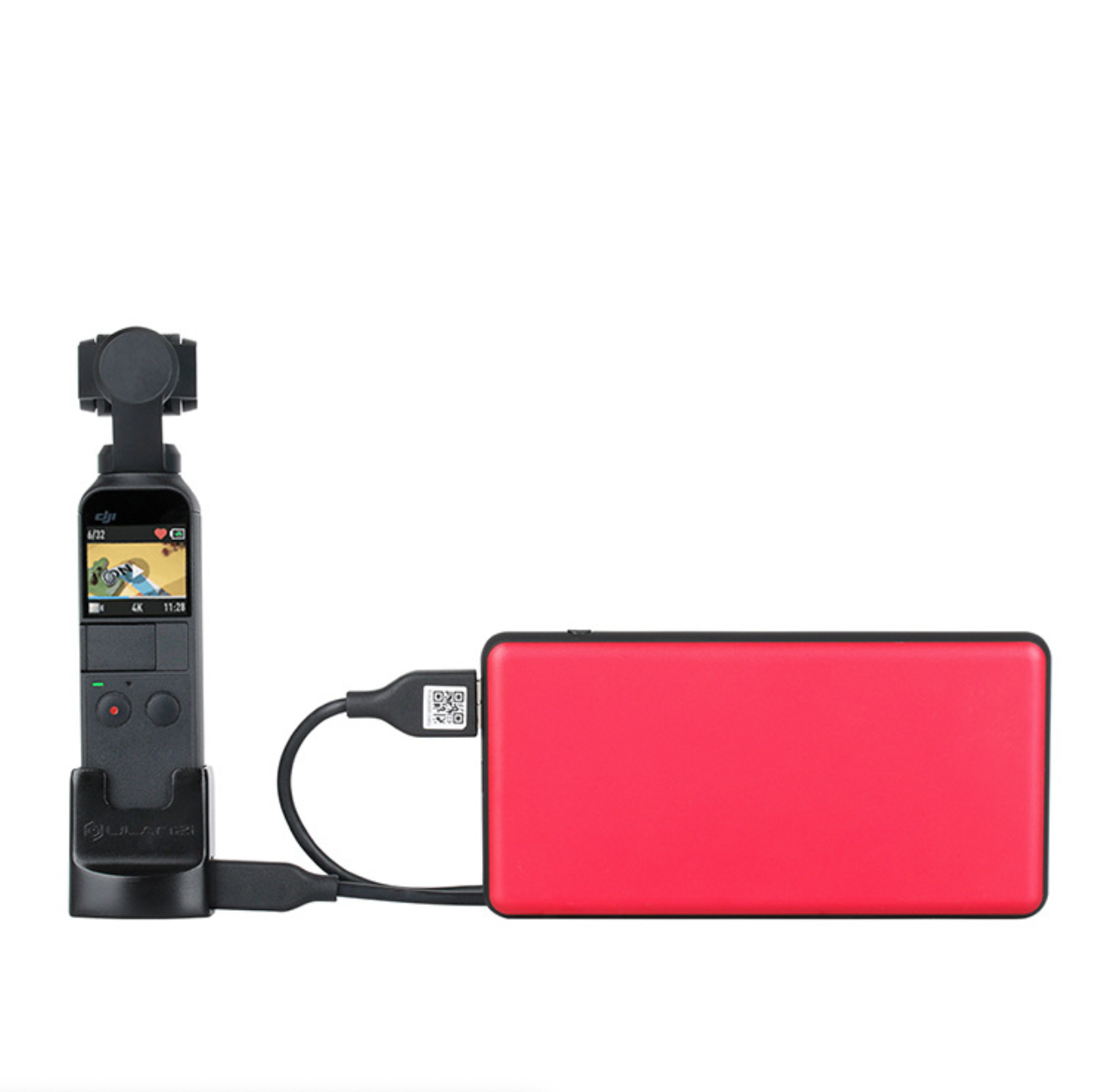 แท่นวางชาร์จยี่ห้อ Ulanzi รุ่น OP2 สำหรับ DJI OSMO Pocket สามารถต่อขาตั้งกล้องแล้วชาร์จด้านข้างของแท่นวางไปพร้อมๆกัน