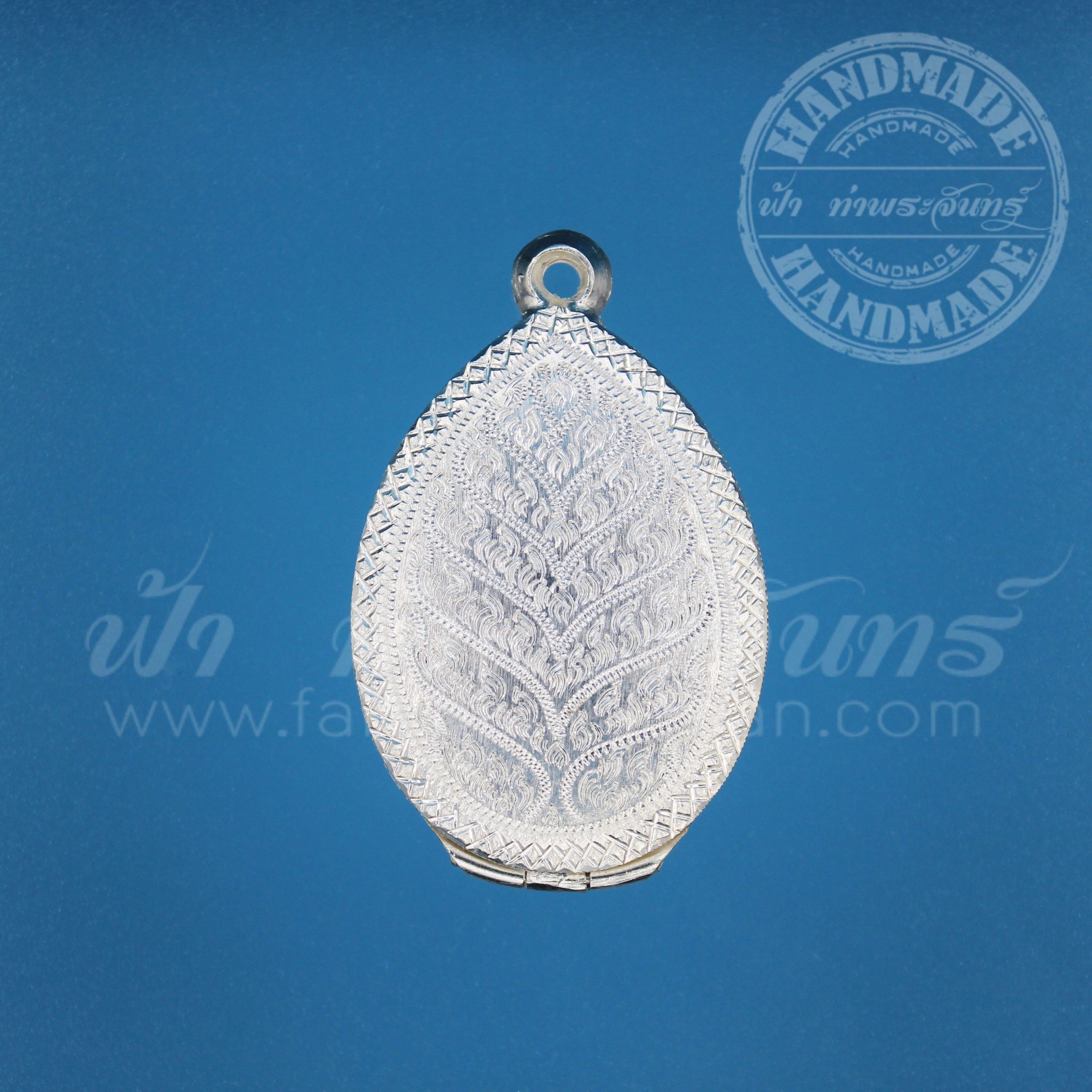 ตลับเหรียญไข่ ปิดหลัง เงินแกะลาย 92.5%