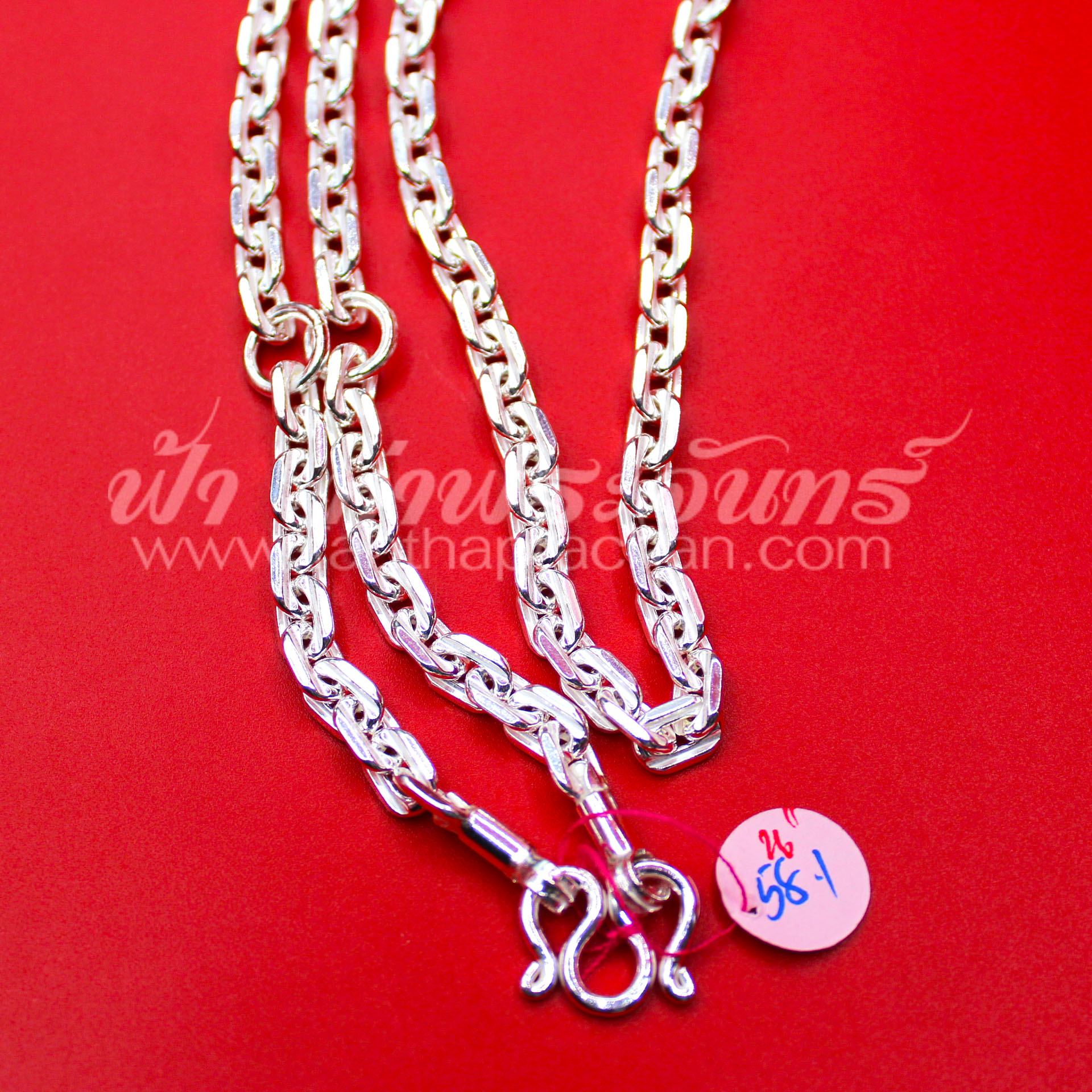 สร้อยคอเงินแท้ 92.5 ลายคตกิต แบบ 3 ห่วง