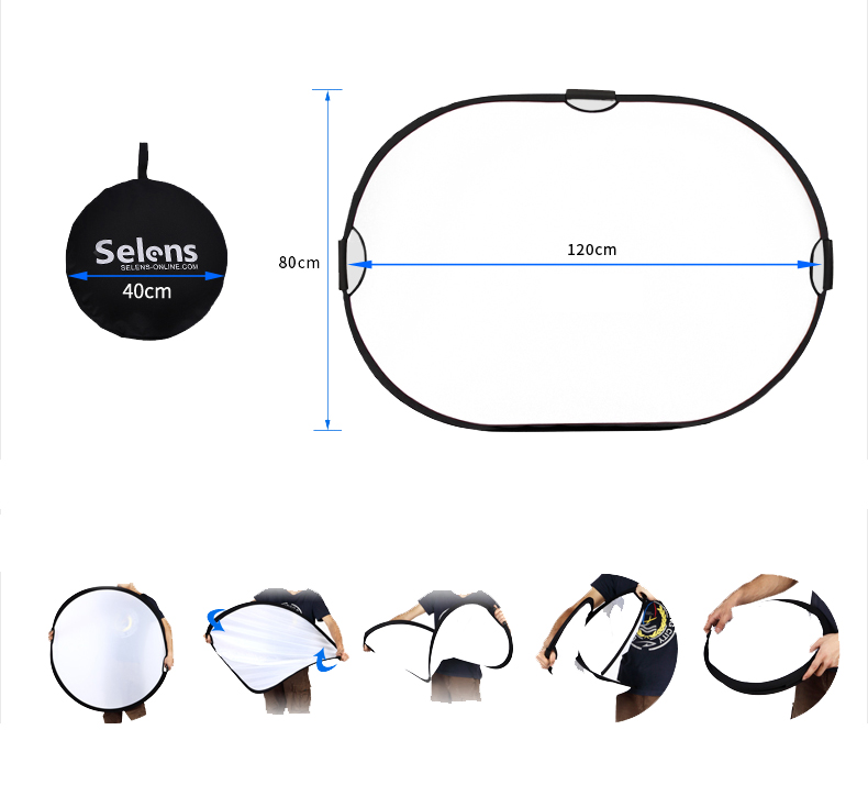 [ของแท้] Selens Reflector 5in1 ขนาดใหญ่ แบบมีด้ามจับ (1ชุดมี 5สี) **รับประกันคุณภาพ**