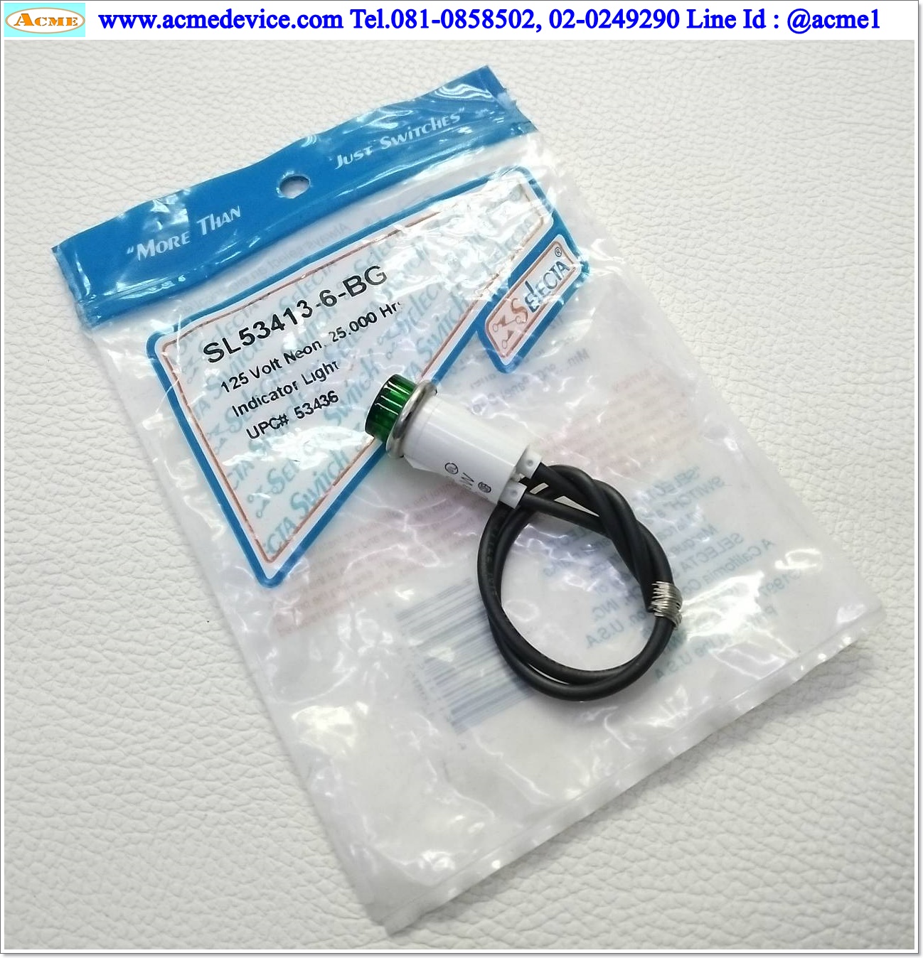 Indicating Light รุ่น SL53413-6-BG, 125V, Neon Green