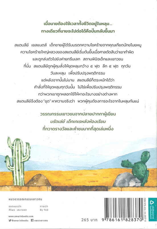 หนังสือเรื่อง หลุม Holes : หลุยส์ ซัคเกอร์ (Louis Sacha) : สำนักพิมพ์ แพรวเยาวชน