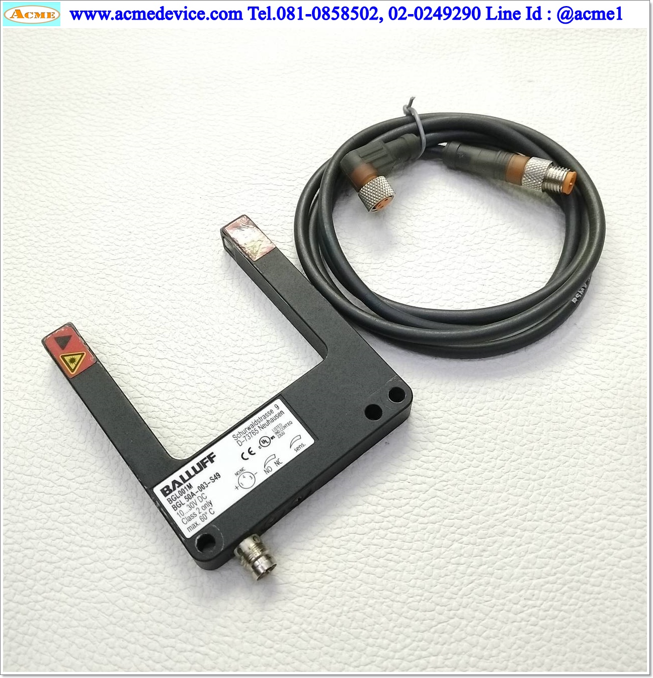 Photoelectric sensors Fork Sensor Balluff รุ่น BGL 50A-003-S49, BGL001M , PNP NO/NC, Connector, M8x1-Male, 3-pin